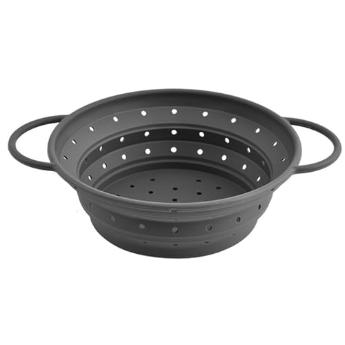 Silicone Collapsible Colander Sieve, Colanders Food Strainers, Silicone Drain Basket Collapsible Strainer Colander with Handles, for Food Washing Draining Pasta Spaghetti Salad Vegetable