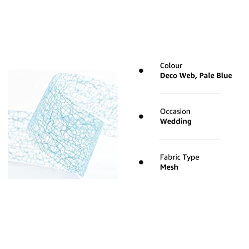 Deco Web Mesh Ribbon 38mm x 20 Metres - Pale Blue, Deco Web, Pale Blue - Image 2