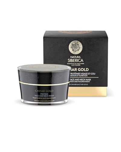 Masque visage Natura Siberica Caviar Gold contre les rides du cou et le relâchement