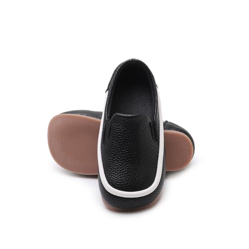 Image of SOFMUO Toddler Boys Girls Loafers Slip On Little Kids Oxford Dress Flats Casual Boat Shoes School Uniform Moccasin Daily Walking Shoes