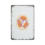 Bagel y salmón ahumado, decoración de pared única para amantes de los sándwiches, hogar, cocina, sala de estar, placa de metal, póster, decoración de pared cultural vintage, aluminio, jardín, restau