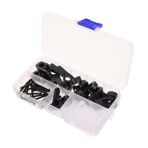 Mikikit 20pcs Outdoor String Light Hooks Durable Plastic Clips for Tent Poles Awning Ceiling Hook Clips for Patio Decoration Camping Garden Parties