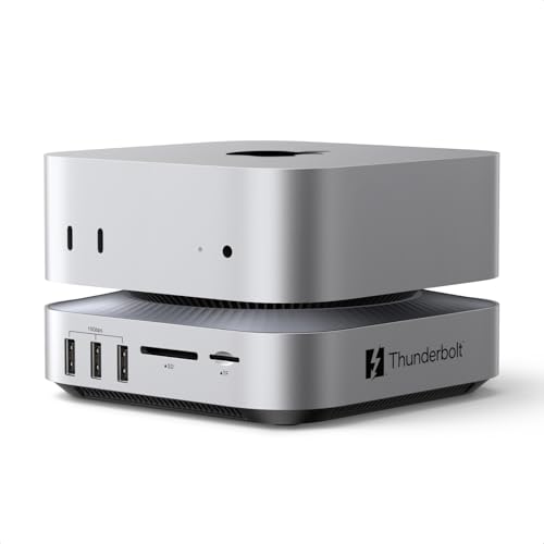 UGREEN Maxidok Thunderbolt 5 Mac Mini Dock, Revodok 10-in-1 TB5 Docking Station, 120Gbps Max Transfer, Single 8K, Dual 6K@60Hz, 8TB NVMe SSD Slot, SD/TF 4.0, Cooling System for Mac Mini M4/M4 Pro