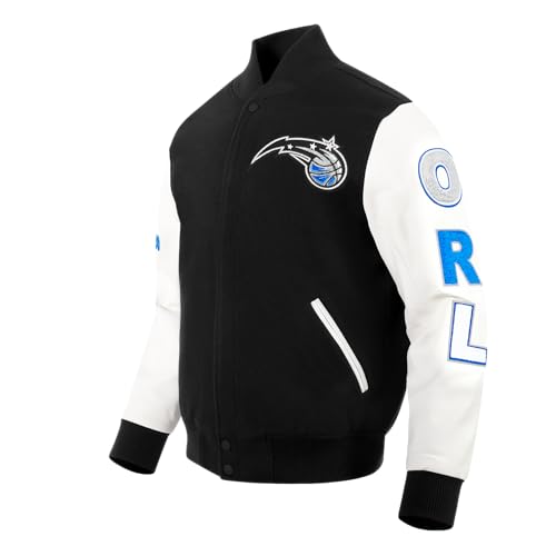Pro Standard MENS NBA ORLANDO MAGIC CLASSIC VARSITY VARSITY JACKET BLACK/WHITE 2XL - Image 3