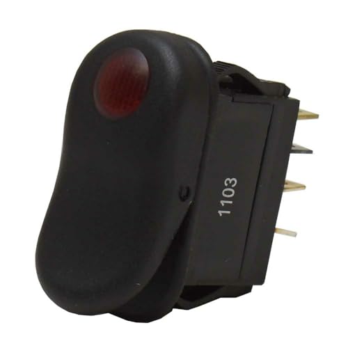 On/Off/On Boat Rocker Switch | Blank 7 Spade Red Illuminated