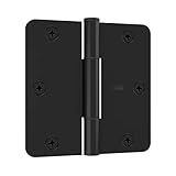 National Hardware Squeak Guard Hinges 1/4 In. Radius Round Corner 3-Pack in Matte Black
