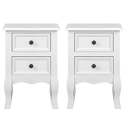 HDDFG 2 unids/Set Blanco nórdico Elegante mesitas de Noche de Madera tocador mesita de Noche Muebles de Dormitorio