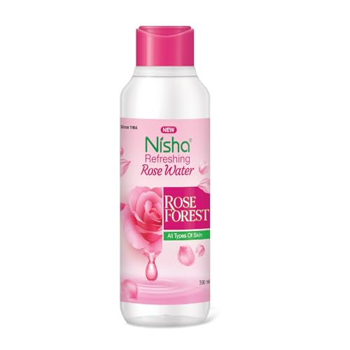 Image of Nisha Refreshing Rose Water For Face 300ml | Gulab Jal For Face | Skin Toner For Glowing and Hydrating Skin | Pore Tightening | Balances pH | Makeup Remover| All Skin Types | Face Toner For Women Men