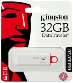 Kingston Data Traveler G4 - DTIG4/32GB USB 3.1 Gen 1 (USB 3.0) Flash Drive 32 GB, Red/White