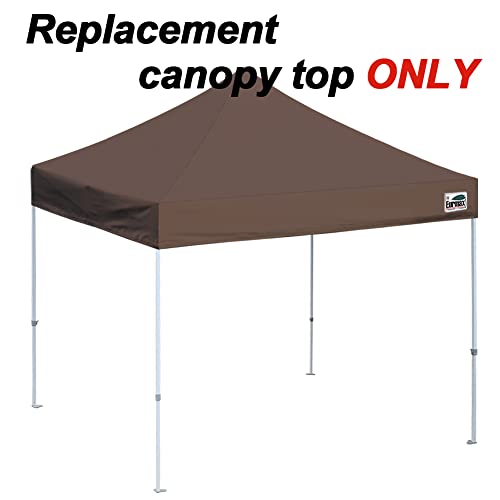 Image of Eurmax USA 10x10 Pop Up Canopy Replacement Top,Universal Instant Canopy Cover ONLY,Heavy Duty UPF 50+ UV Protection,Water & Wind Resistant Tarp,30+ Colors Available,Bonus 4 Sand Bags (Cocoa)