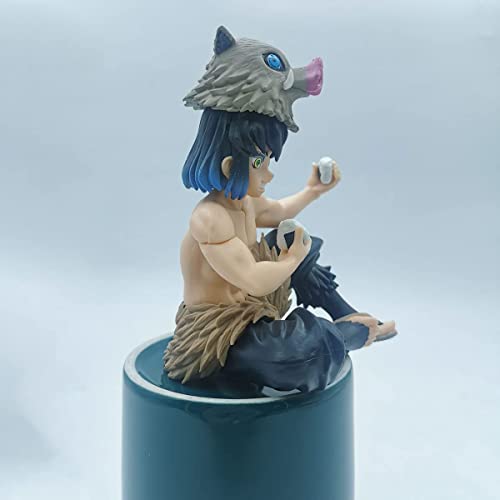 Demon Figure Slayer Anime Action Figures Sitting Pose Eating Rice Balls Perching Figurine Model Toys (Inosuk-H) #TOP6