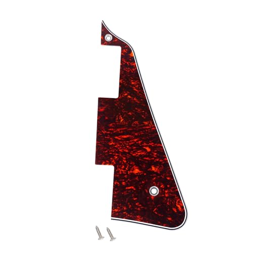 Banworks 4 Ply Les Paul Pickguard LP Pickguard Scratch Plate 2-Hole Electric Guitar Pickguard for Epiphone EPI Les Paul LP JT/HB-06 Red Tortoiseshell