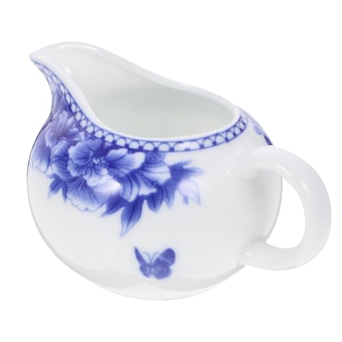 CLISPEED 青花瓷陶磁製ミルクピッチャー 小型クリーマージャグ 軽量耐久 コーヒーラテアート用 飲食店 家用シロップサーバー