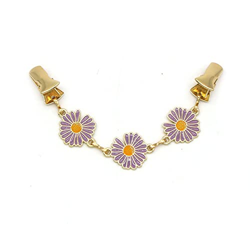 Image of 2PCS Women's small daisy vintage sweater clip sweater duckbill brooch waist-cinching brooch collar clip for girls women