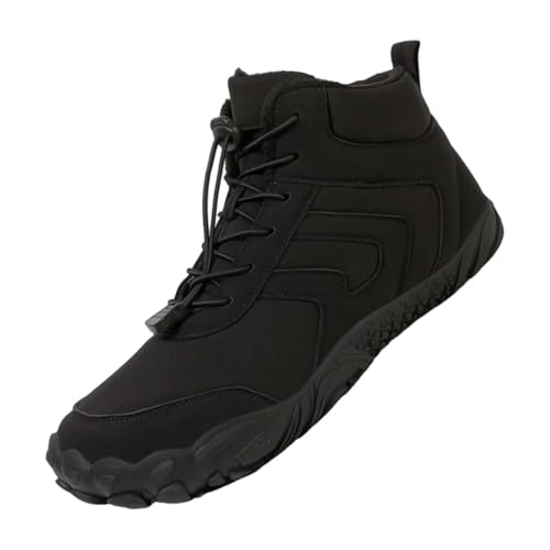 generisch Barefoot Shoes Women's Winter Barefoot Shoes Men's Trekking Hiking Shoes Wide Toe Box Minimalist Outdoor Barefoot Shoes Winter for Men and Women Barefoot Shoes Winter Boots, black, 42 EU