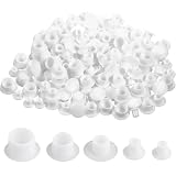 YEQUKK 100 Pezzi Tappi Copriforo, 5/6/8/10/12mm Tappi per Fori, Copriforo Bianco, Tappi Plastica Copriforo, Tappi Coperchi per Fori Viti, Tappo Copriforoper per Mobili Cucina Armadietto Guardaroba