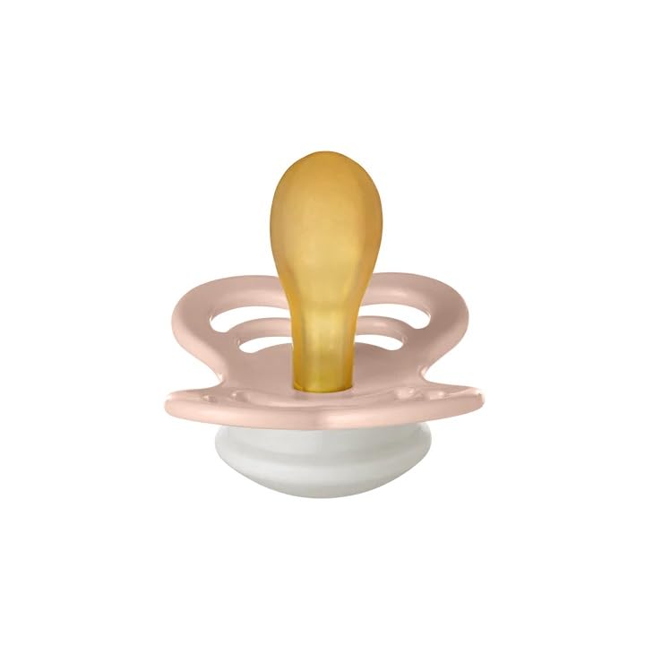 Image of Bibs Supreme Silicone Pacifier for 6+ Months Toddlers 2-Pieces, Size 2, Blush Night /Vanilla Night