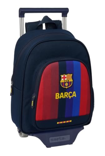 Safta | Mochila Escolar Grande con Ruedas FC Barcelona 1ª Equipación 26/27, Extraíble con Carro Incluido, 28x10x67 cm, Hombreras Ergonómicas Acolchadas, Niño y Niña, Medidas 28x10x34 cm