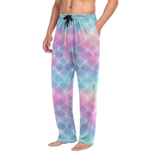 Vdsrup Men's Pajama Pants Beauty Colored Scales Pajama Pants for Men PJs Bottoms Drawstring Pocket Sleep Lounge Pants S4