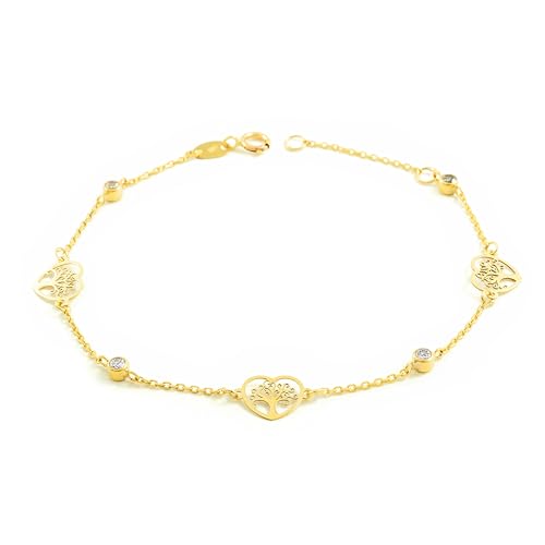 Bracelet arbre de la vie or jaune pour style quotidien et soirée