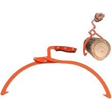 Heavy Duty Log Lifting Tongs for Firewood, 21 Inch Maximum Jaw Opening Timber Grapple Hook, Single Hand Operation Logging Tool, Robust Alloy Steel Construction