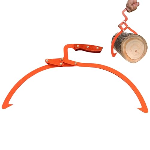 Toyosport Heavy Duty Log Lifting Tongs for Firewood, 21 Inch Maximum Jaw Opening Timber Grapple Hook, Single Hand Operation Logging Tool, Robust Alloy Steel Construction