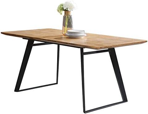ZckyCine Modern mid-Century Dining Table Dining Table for 6 Rectangular Wooden Dining Table Expandable Dining Table Space-Saving Multifunctional Dining Table (Table)