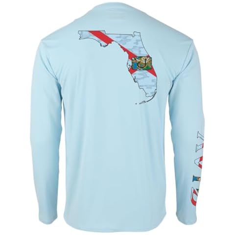 Avid Gear Fishing Mania AVIDry 50+ UPF Adult LS T-Shirt Performance AVIDry 50+ UPF Fabric - Florida Ice Blue, Size: X-Large Cover