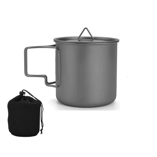Taza Camping Titanio - Ligera y Resistente | Perfecta para Escalada y Cocina Camping | Accesorios Esenciales para Hornillo y Aventura al Aire Libre,420ml