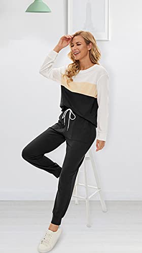 Image of Fengbay Two Piece Outfits for women Long Sleeve Crewneck Pullover Tops And Pants Sweatsuits Lounge Set with Pockets 2026