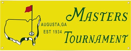 Golf Masters Tournament Augusta Banner Flag 24x72 Inche for Golf Fest Sign Poster Tapestry 6 Grommets for House Bedroom Room Garage Golf Party Decorations Indoor Outdoor Wall Lawn Yard Golf Sport Holiday Decor - Yellow
