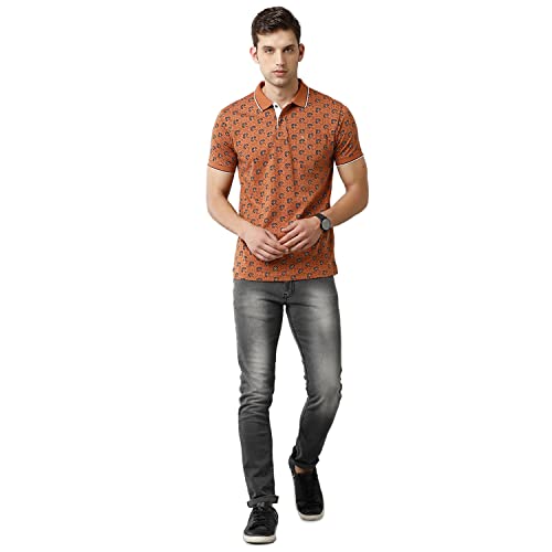 Classic Polo Mens Cotton Printed Half Sleeve Slim Fit Polo Neck T-Shirt