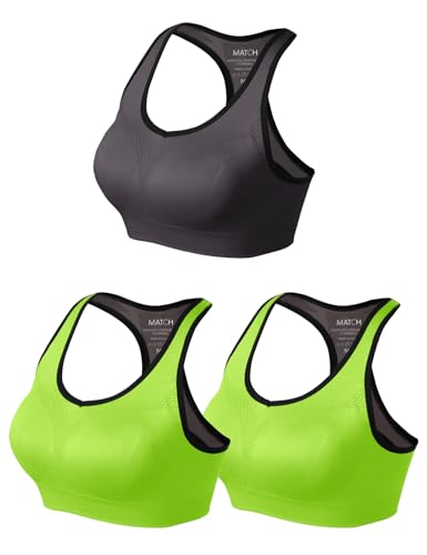 Image of Match Sports Bras for Women, Seamless Racerback Bra with Mid-Impact | Full Coverage Bras with Removable Pads, Soft & Breathable Fabric, Ideal for Yoga, Running, Workout, Pilates & Daily Wear