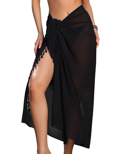 Image of Rossopesca Womens Beach Sarong Chiffon Swimsuit Coverups Sheer Bikini Wraps for Swimwear Bathing Suit Cover Up
