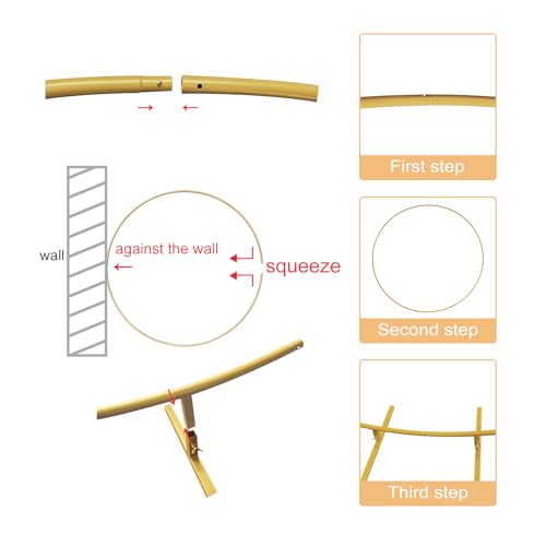 Round Golden Metal Balloon Arch Kit (6.7FT), Wedding Circle Backdrop Stand Frame for Birthday Party, Bridal Shower, Graduation, Photo Background Decoration. - Image 6