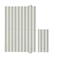 Travel Changing Mat by Mama Shack - Foldable Baby Changing Mat - Lightweight & Waterproof - Ideal for On-The-Go Nappy Changes (Candy Stripe Sage)