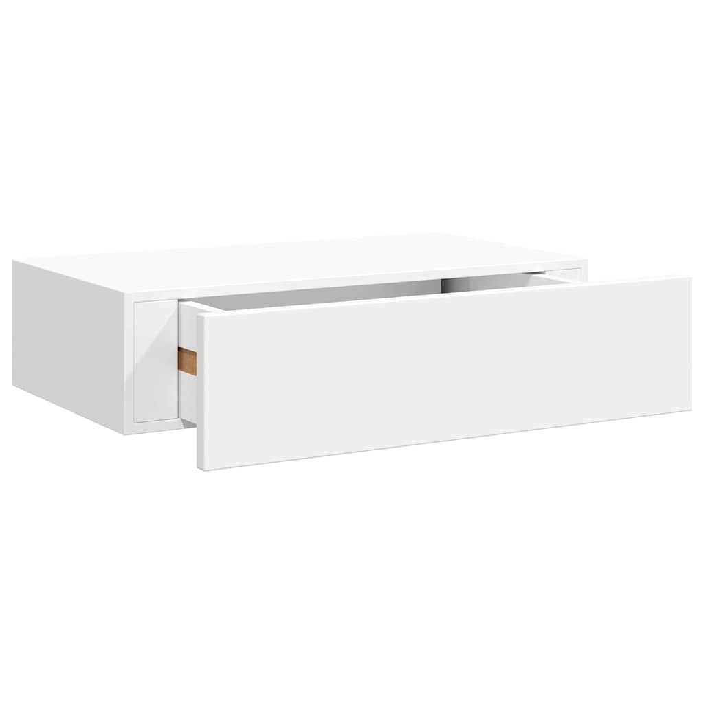 vidaXL Wall-mounted Drawer Shelf Home Decor Living Room Furniture Wall Cabinet Shelf Floating Cabinet Shelving Ledges Unit MDF White