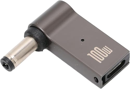 Image of Tobo USB C Female to DC Adapter, 90 Degree USB C to DC Cylindrical Socket 5.5 X 2.1 Mm, PD Power Charger Connector 100W 5A Portable Charging Adapter for Laptop