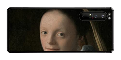 ClearView Sony Xperia 1 II用 背面 保護 フィルム 名画 プリント フェルメール 少女 ( ヨハネス・フェルメール Johannes Vermeer )