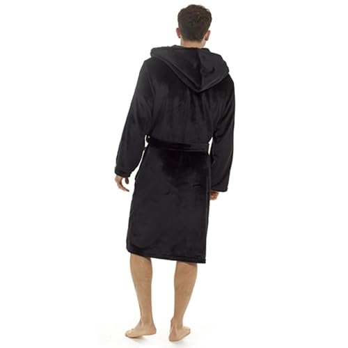 Albornoz de lujo hombre bata de forro polar con capucha premium 3