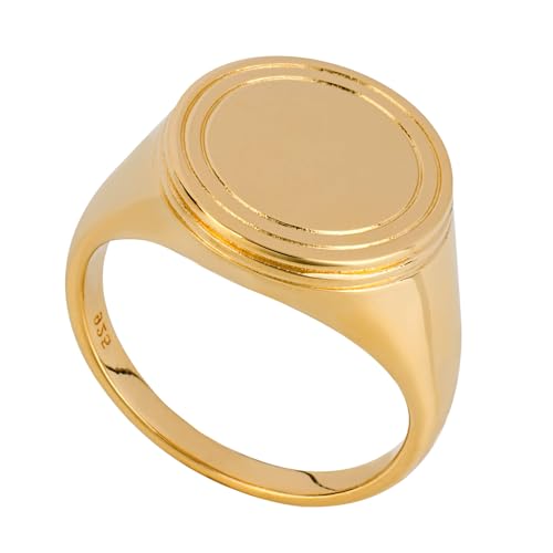 Anillo de sello chapado en oro accesorio unisex de moda clásica