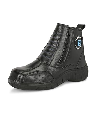 Image of Eego Italy Rider-4, Water Resistant Biker boot /Motorcycle riding boot, real leather upper & anti slip sole with steel toe protection, padded in socks, 3M Reflectors,lace free and walkable with shin and ankle protection RIDER-4-BLACK-10