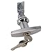 Rust Proof T SHAPE Handle Lock with 2 Matching Keys Weather Resistant and Suitable for Vehicle Toolboxes, Garage Doors (Silver)