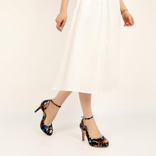 Image of AUMOTED High Heels Pumps Platforms Shoes for Party Daily 3.4 inch Dressy Pumps