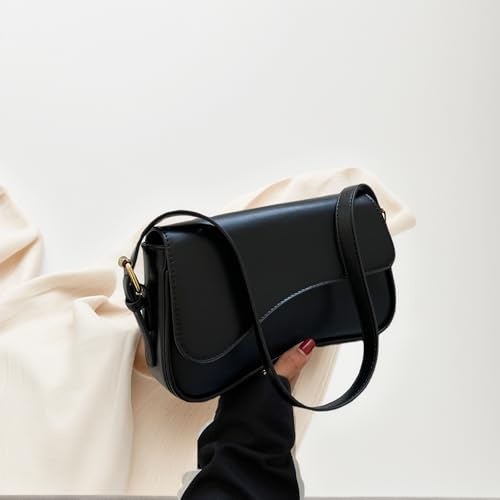 Trendy Y2K Vegan Leather Shoulder Bag for Women - Hobo Handbag, Clutch & Saddle Bag with Removable Strap3