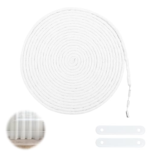 10M Beschwerungsband für Gardinen mit 2 Stück Gewichte, 30g/m Metal Bleifrei Gardinenbeschwerer, weiß Band für Vorhänge Beschwerer Indoor Vorhangbeschwerung Schwer Vorhanggewichte Outdoor