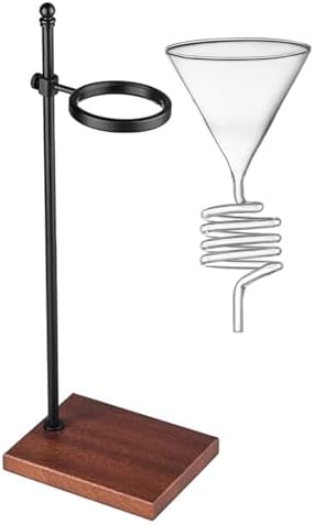 Pour Over Coffee Dripper with Metal Stand, Reusable Filter, Wooden Base, Cone Design for Home, Office, and Outdoor Brewing - Perfect Coffee Maker!