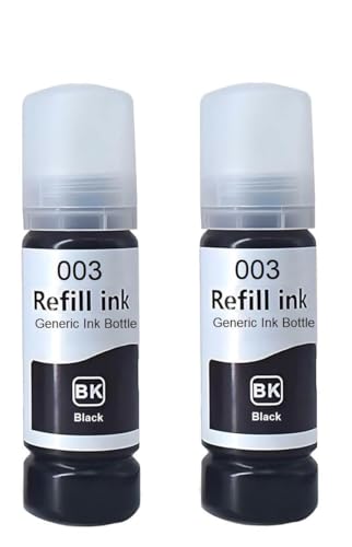 Greensky 003 Black Refill Ink for Epson L3110, L3150, L3250, L3252 L3115, L3116, L3101, L3210, L3215, L3216, L3151, L3152, L3156, L5190 Printer (Pack of 2)