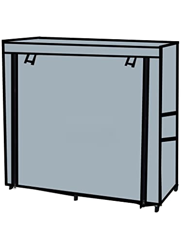 Image of Multi Utility 12 Layer Shelf Collapsible Metal Pipes with Non-Woven 100GSM Fabric Cover for Shoe /Cloth /Toy /Books Rack (Grey, Metal)