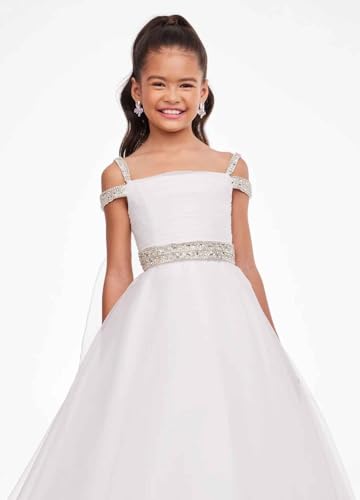 Girls Pageant Dresses Beaded Off The Shoulder Flower Girl Wedding 1st Communion Father Daughter Dance Dress4